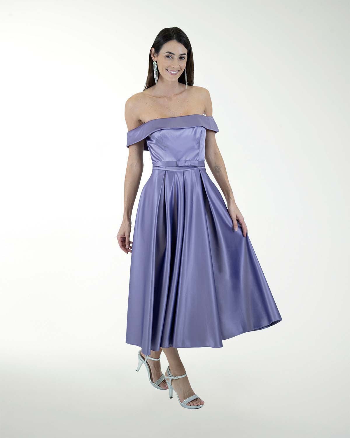 VESTIDO CC SATIN STRECH MIDI VESTIDO CC SATIN STRECH MIDI