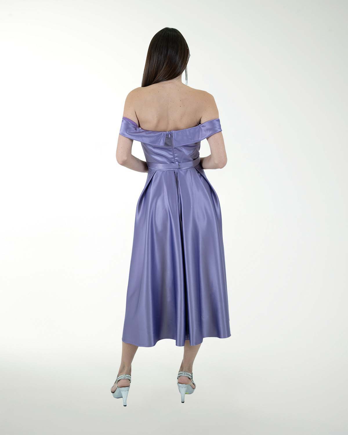 VESTIDO CC SATIN STRECH MIDI VESTIDO CC SATIN STRECH MIDI