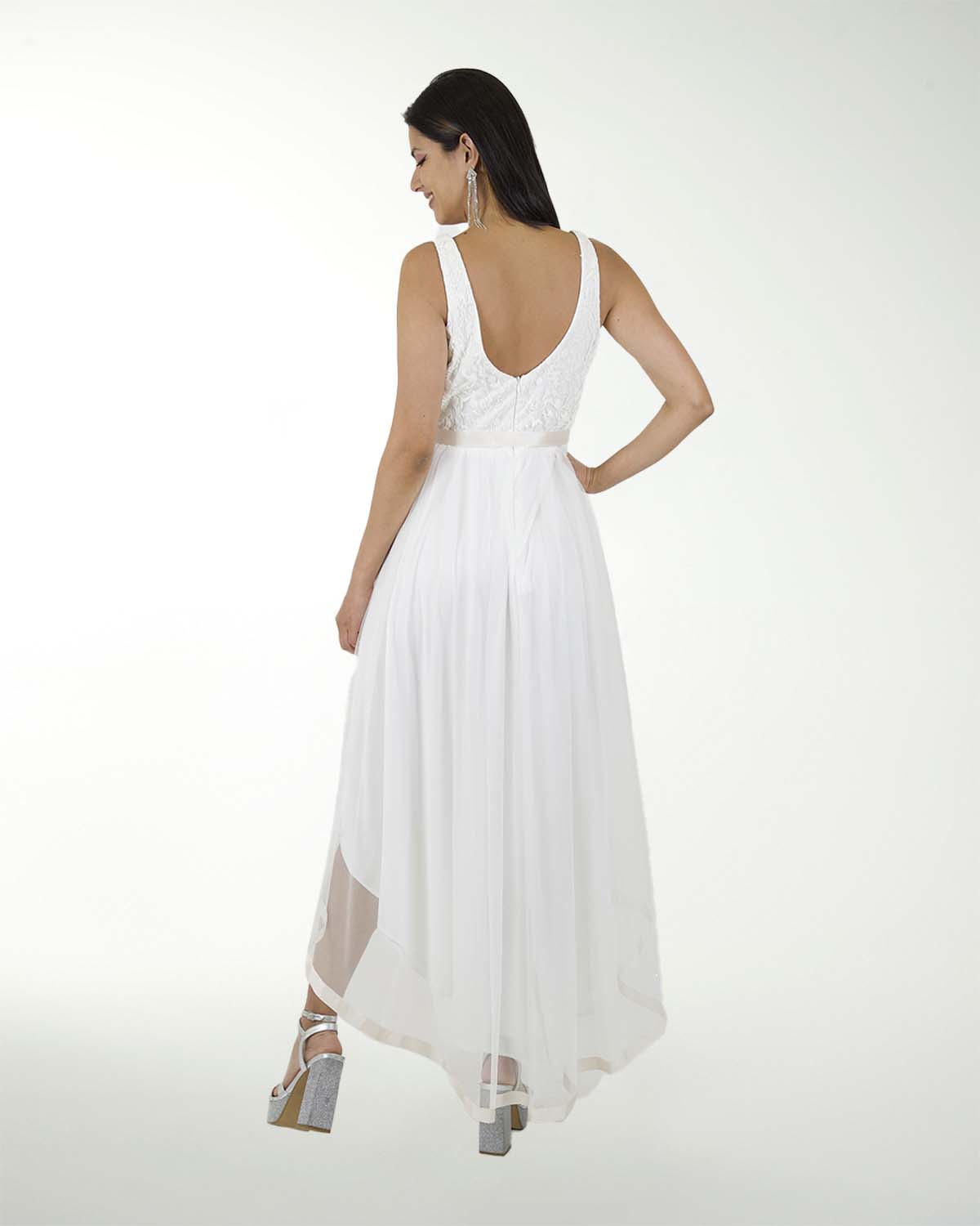 VESTIDO CL BLA IMPERIAL CON FANTASIA EN TALLE VESTIDO CL BLA IMPERIAL CON FANTASIA EN TALLE