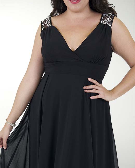 VESTIDO CL CHIFON CON PICOS EN FALDA VESTIDO CL CHIFON CON PICOS EN FALDA