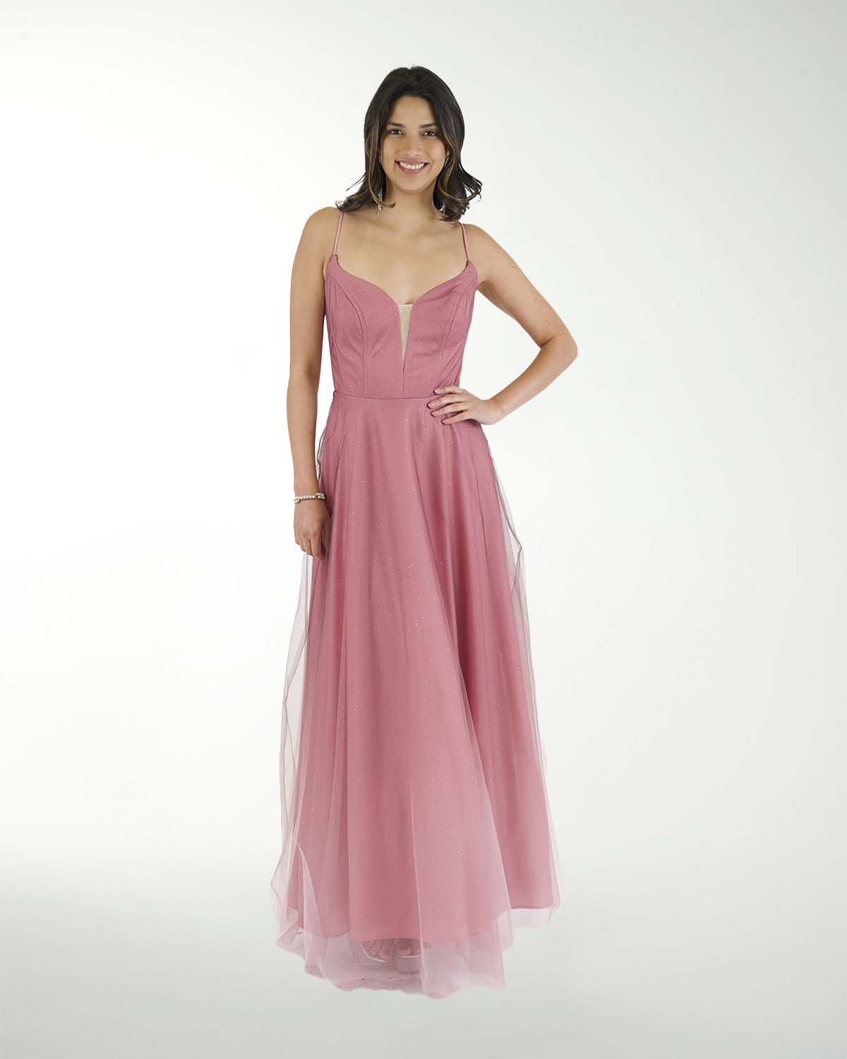 VESTIDO CL TUL DEGRADE ESCOTE EN V VESTIDO CL TUL DEGRADE ESCOTE EN V