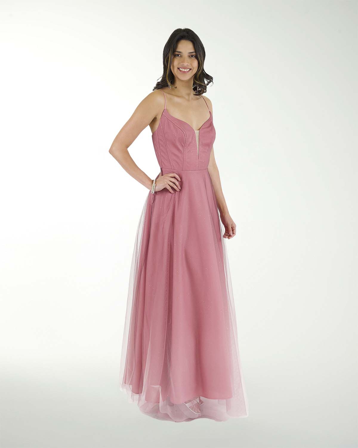 VESTIDO CL TUL DEGRADE ESCOTE EN V VESTIDO CL TUL DEGRADE ESCOTE EN V