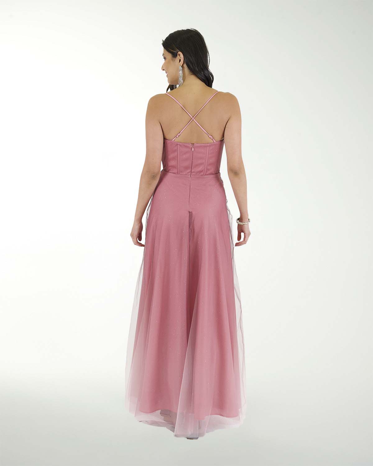 VESTIDO CL TUL DEGRADE ESCOTE EN V VESTIDO CL TUL DEGRADE ESCOTE EN V