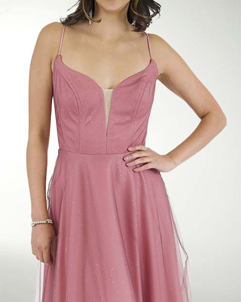 VESTIDO CL TUL DEGRADE ESCOTE EN V VESTIDO CL TUL DEGRADE ESCOTE EN V