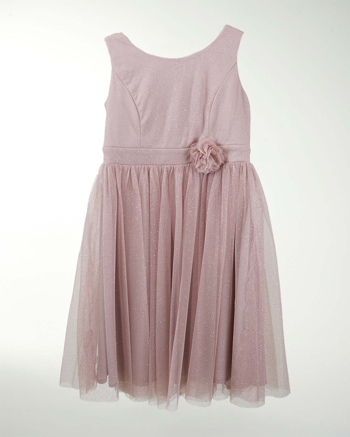 VESTIDO NI 1214 16 TUL GLITER CON ADORNO VESTIDO NI 1214 16 TUL GLITER CON ADORNO