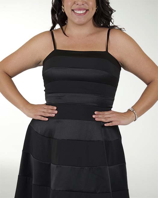 VESTIDO TE SATIN STRECH CON CORTES VESTIDO TE SATIN STRECH CON CORTES