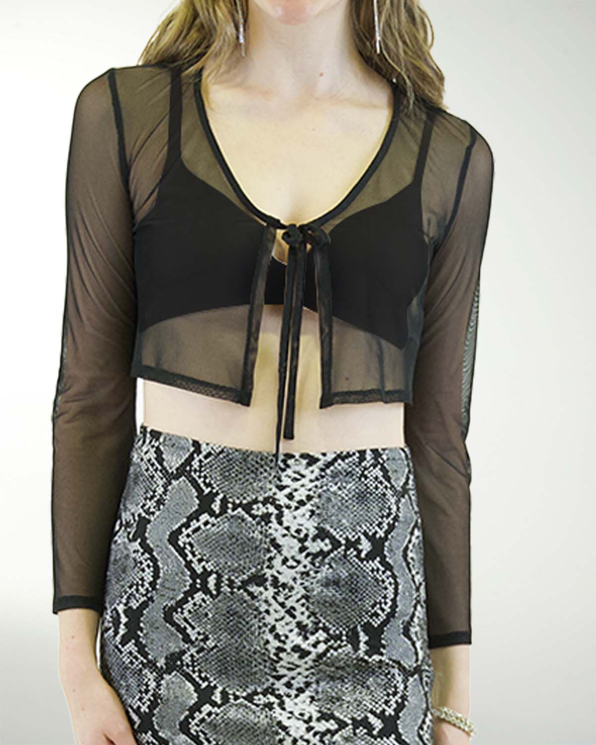 BLUSA ANT MESH LISO CON AMARRE BLUSA ANT MESH LISO CON AMARRE