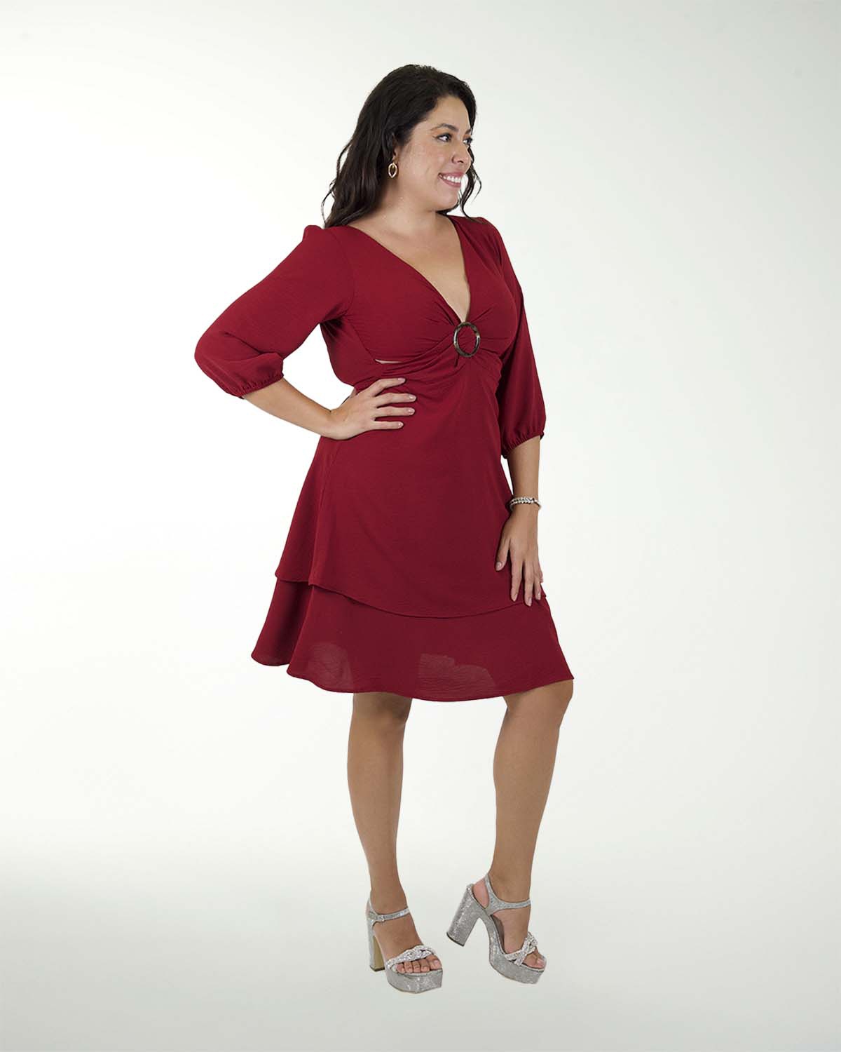 VESTIDO TV CEY LISO DOBLE FALDON VESTIDO TV CEY LISO DOBLE FALDON