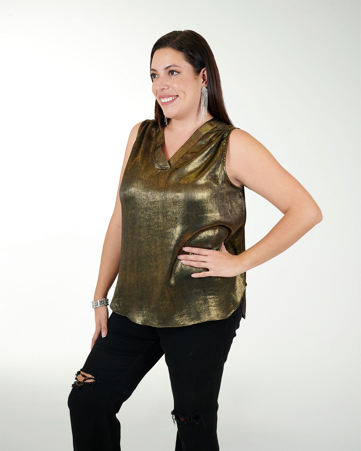BLUSA TV CHIFON METALIC BLUSA TV CHIFON METALIC