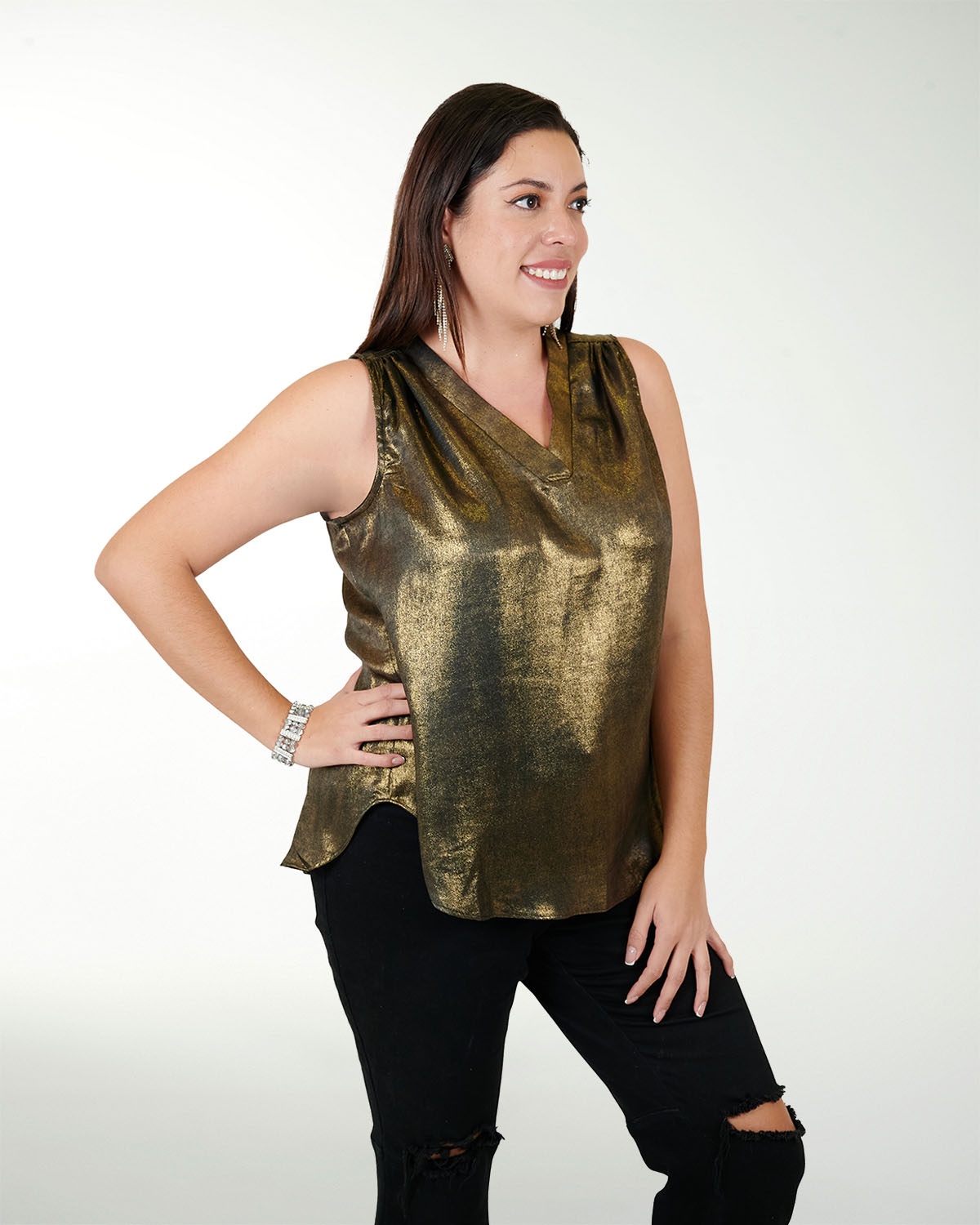 BLUSA TV CHIFON METALIC BLUSA TV CHIFON METALIC