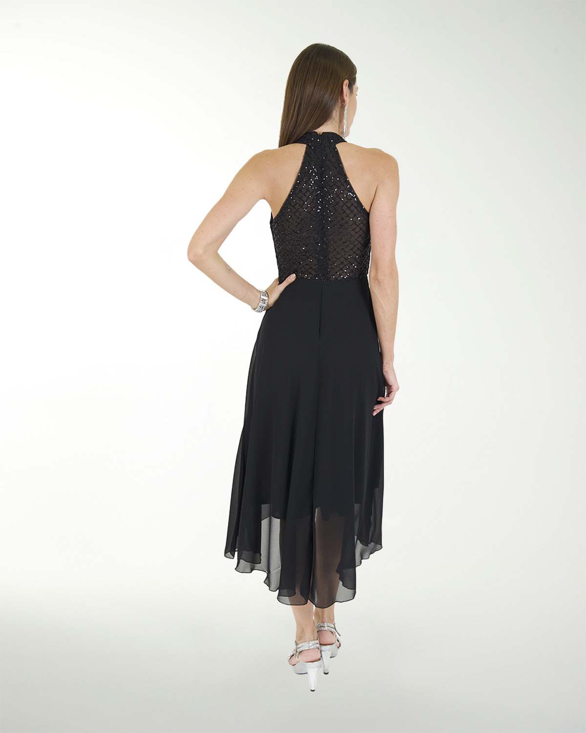 VESTIDO CC CHIFON HALTER CON LENTEJUELA EN TOP VESTIDO CC CHIFON HALTER CON LENTEJUELA EN TOP