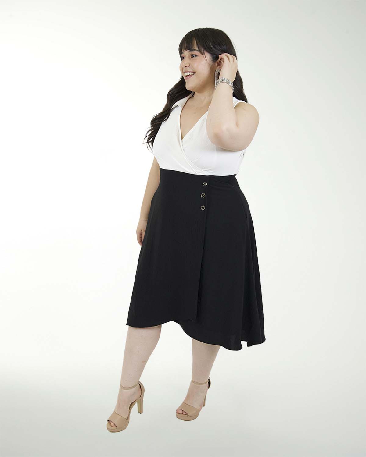 VESTIDO TV CEY LISO COMBINADO ESCOTE EN V VESTIDO TV CEY LISO COMBINADO ESCOTE EN V