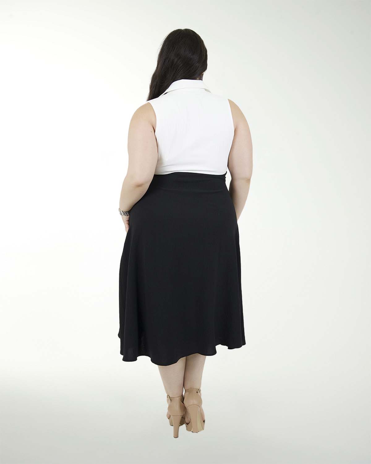 VESTIDO TV CEY LISO COMBINADO ESCOTE EN V VESTIDO TV CEY LISO COMBINADO ESCOTE EN V