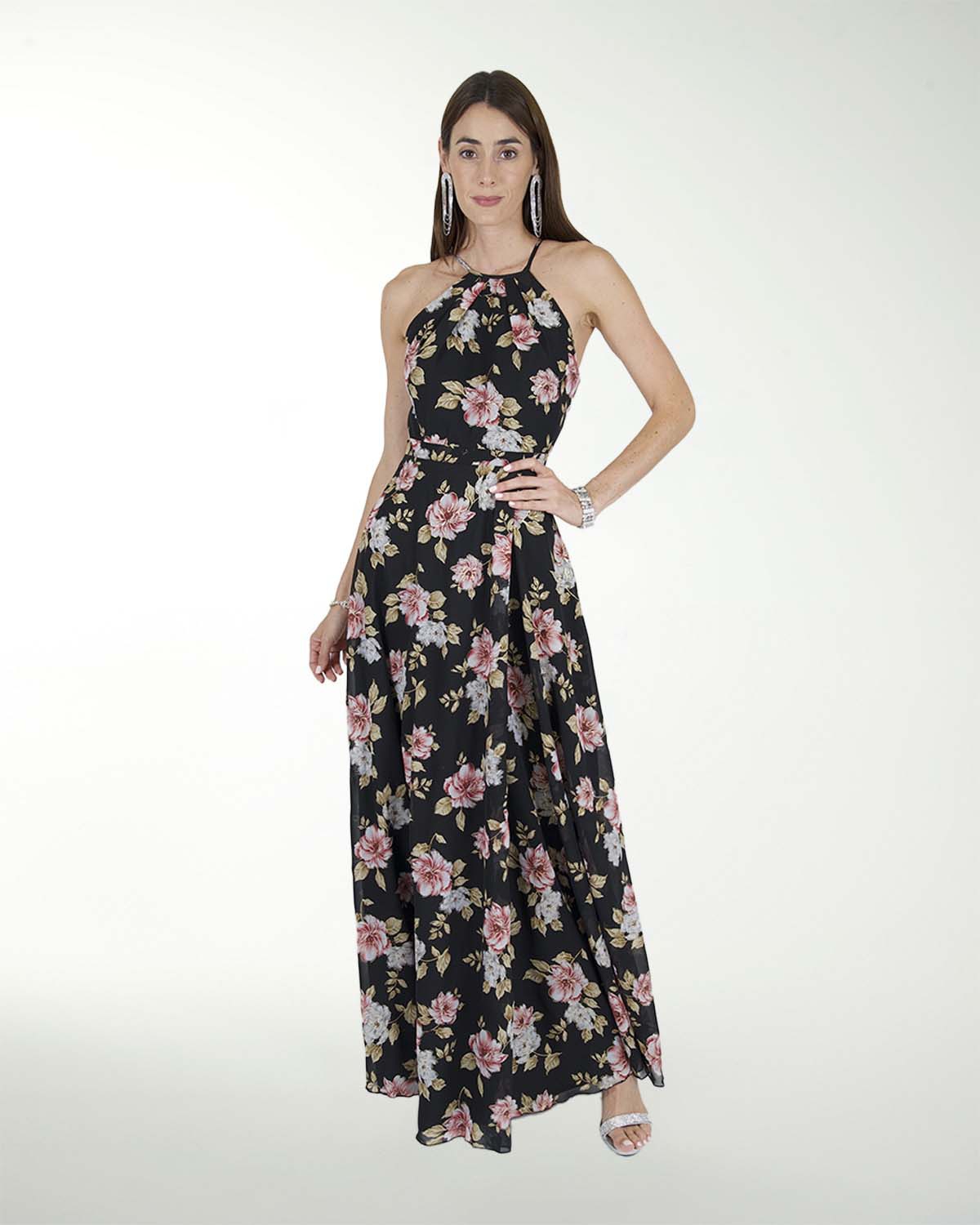 VESTIDO CL CHIFON ESTAMPADO TIPO HALTER VESTIDO CL CHIFON ESTAMPADO TIPO HALTER