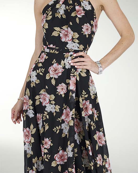 VESTIDO CL CHIFON ESTAMPADO TIPO HALTER VESTIDO CL CHIFON ESTAMPADO TIPO HALTER