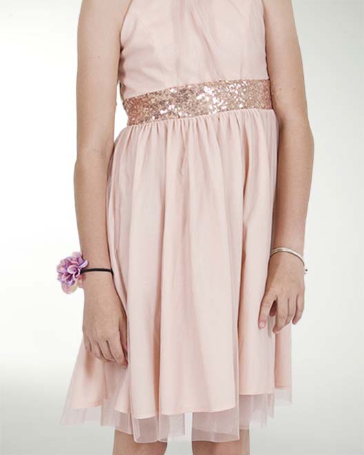 VESTIDO NI 12-14-16 IMPERIAL LISO CON FAJILLA DE LENTEJUELA VESTIDO NI 12-14-16 IMPERIAL LISO CON FAJILLA DE LENTEJUELA