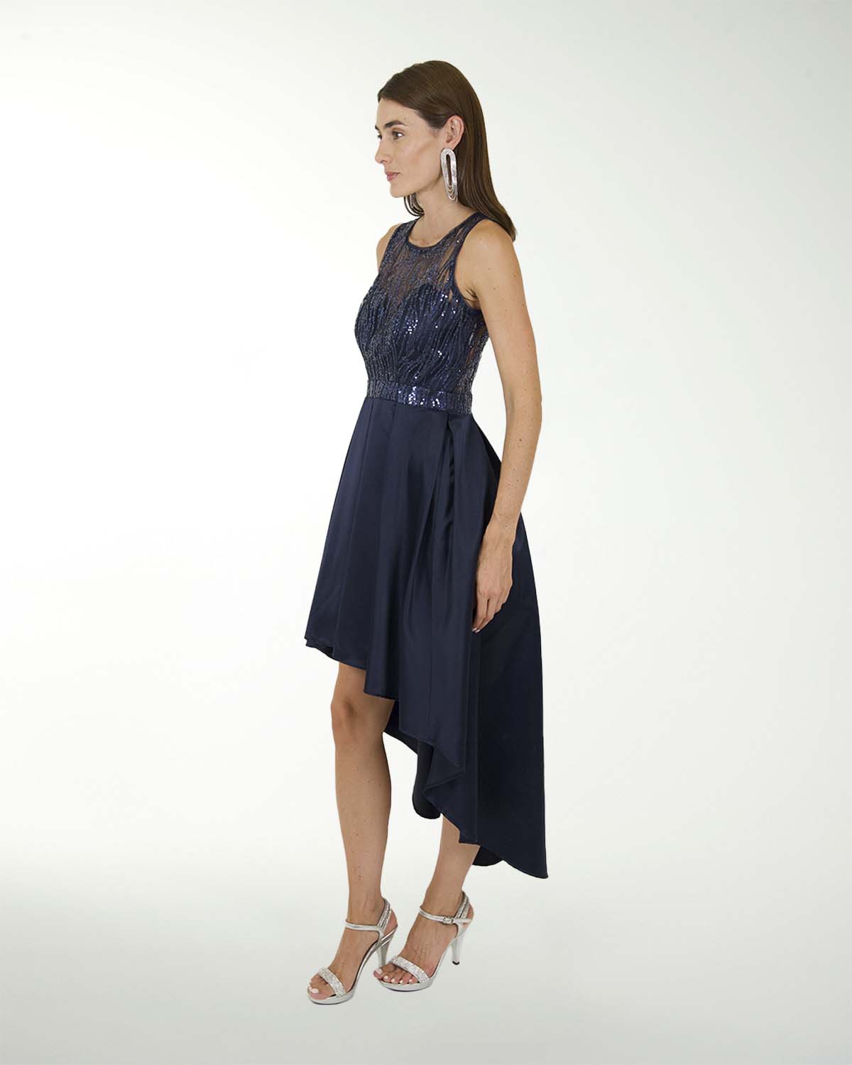 VESTIDO CC RASO COMBINADO CON FANTASIA EN TOP VESTIDO CC RASO COMBINADO CON FANTASIA EN TOP