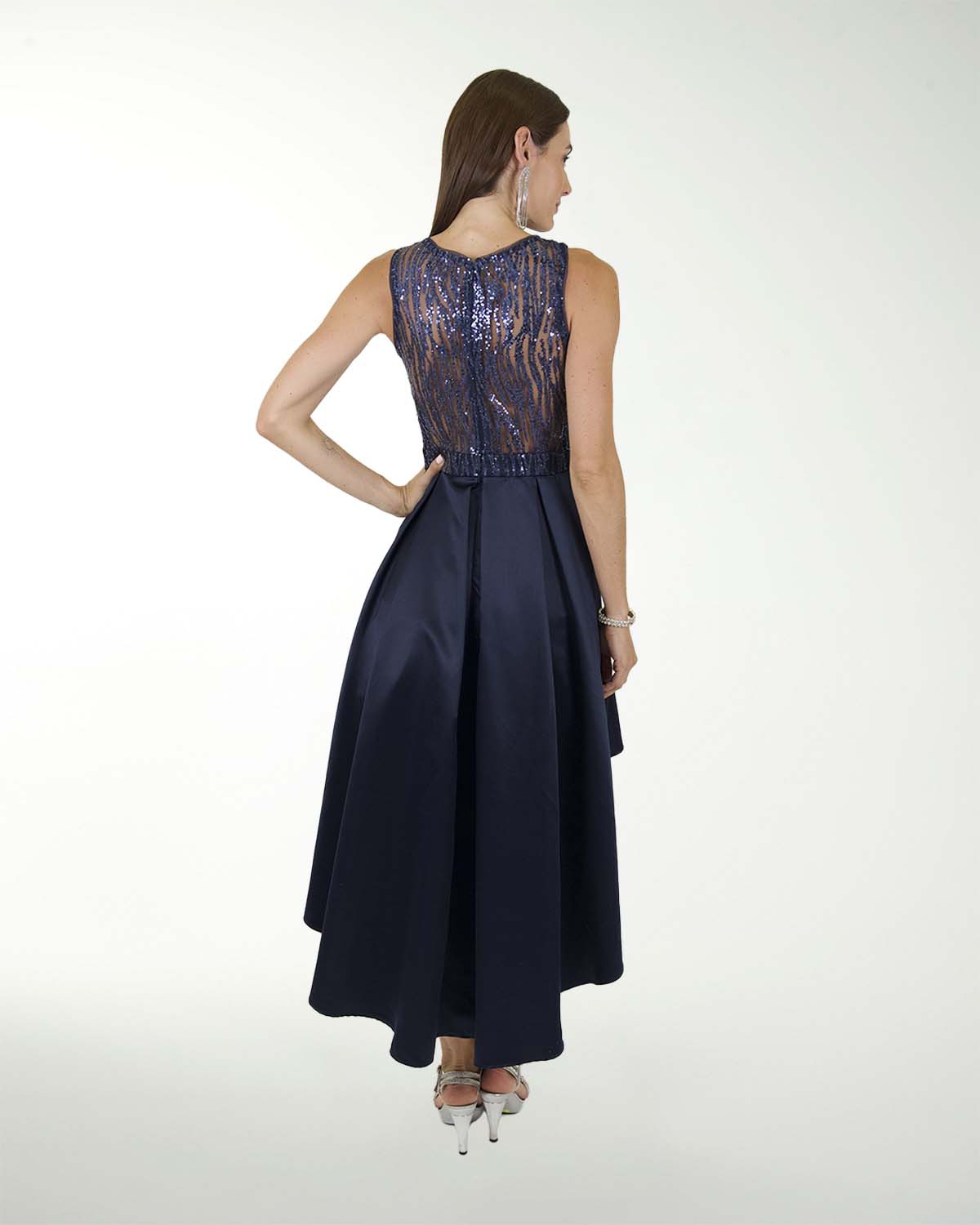VESTIDO CC RASO COMBINADO CON FANTASIA EN TOP VESTIDO CC RASO COMBINADO CON FANTASIA EN TOP
