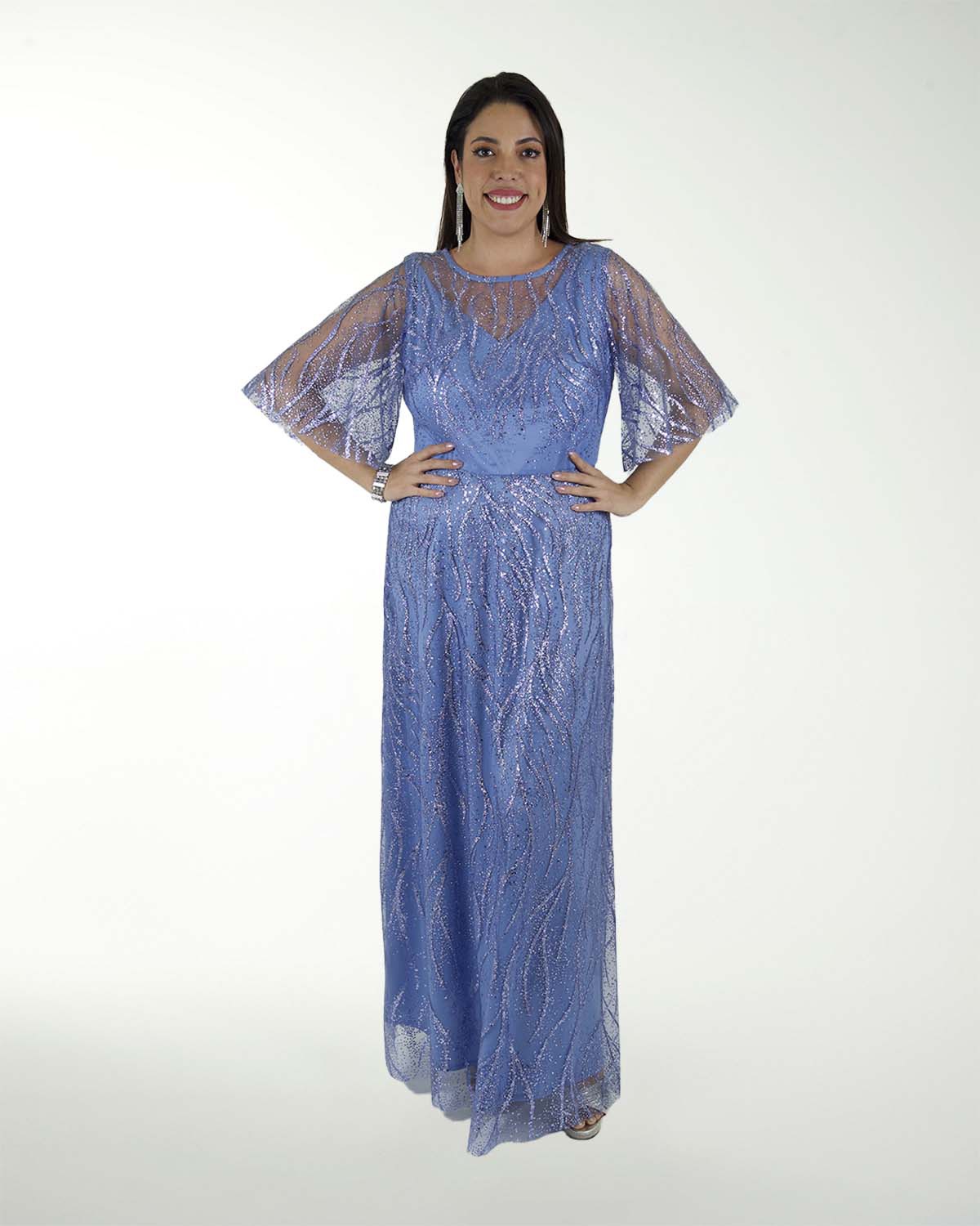 TMDA VESTIDO TE MANGA CORTA Y TELA EN GLITTER TMDA VESTIDO TE MANGA CORTA Y TELA EN GLITTER