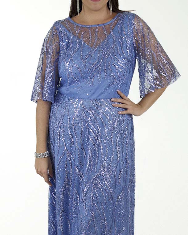 TMDA VESTIDO TE MANGA CORTA Y TELA EN GLITTER TMDA VESTIDO TE MANGA CORTA Y TELA EN GLITTER