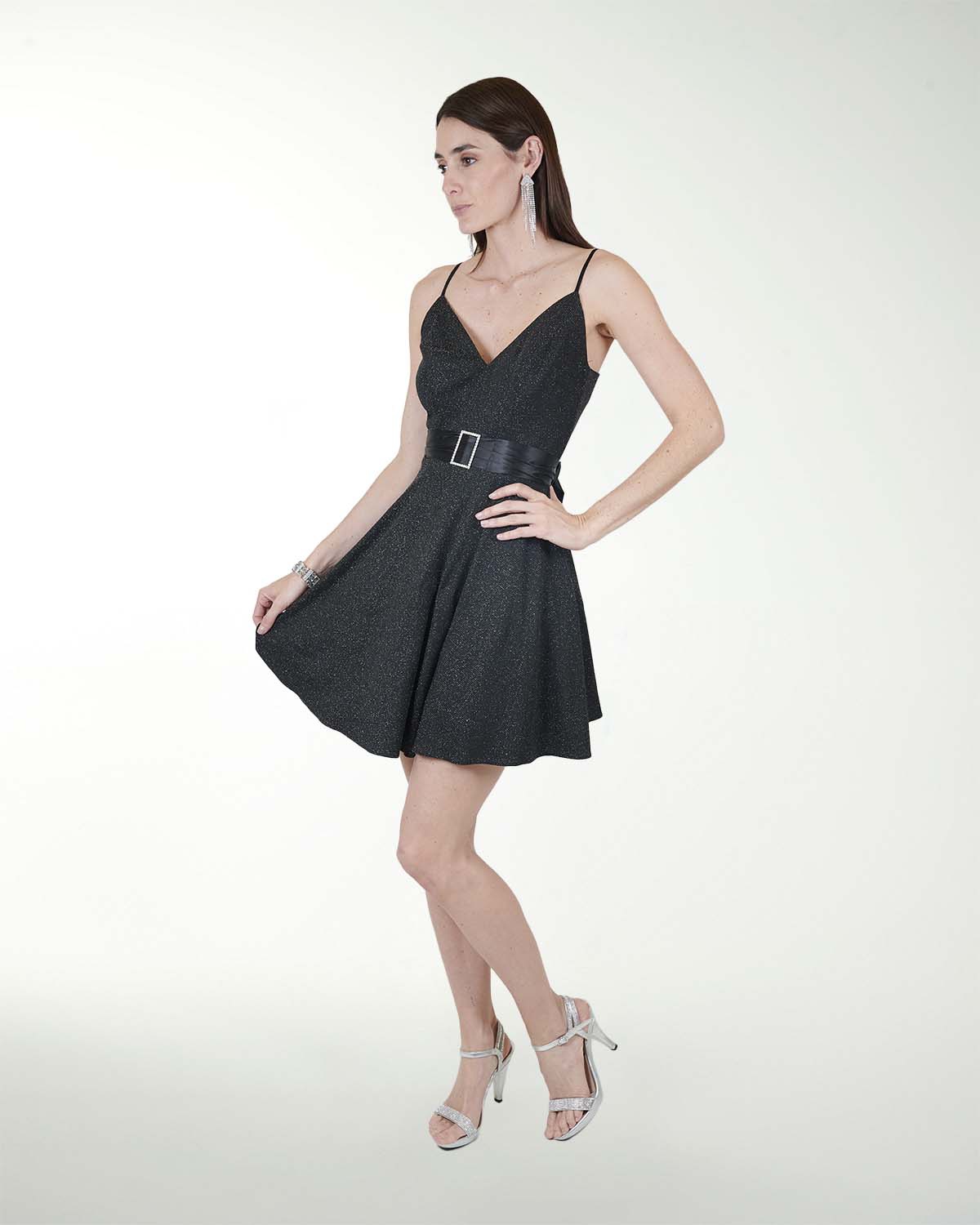 VESTIDO CC LICRA LUREX CON CINTURON VESTIDO CC LICRA LUREX CON CINTURON