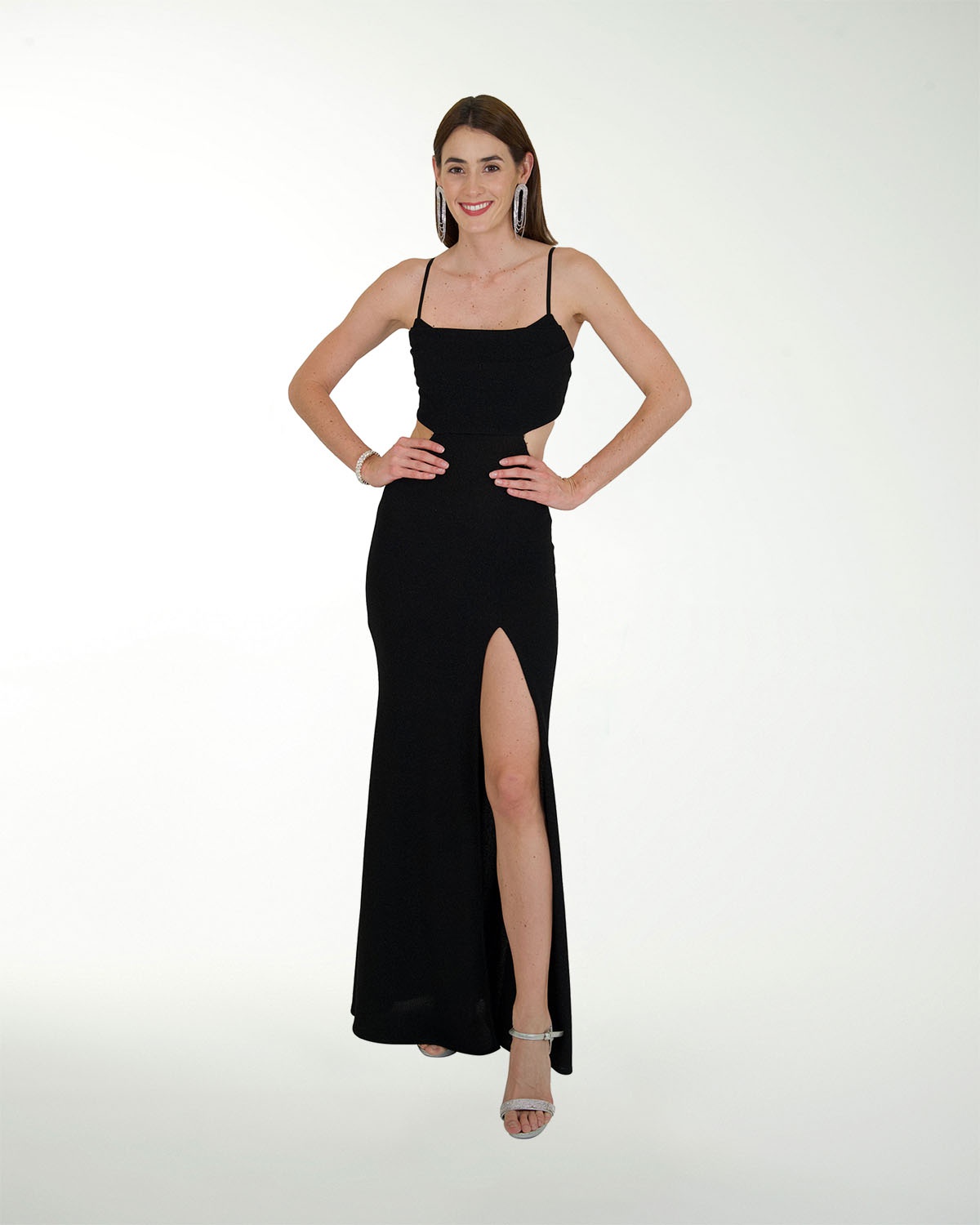 VESTIDO CL HOLYWOOD ENTALLADO CON ABERTURA VESTIDO CL HOLYWOOD ENTALLADO CON ABERTURA