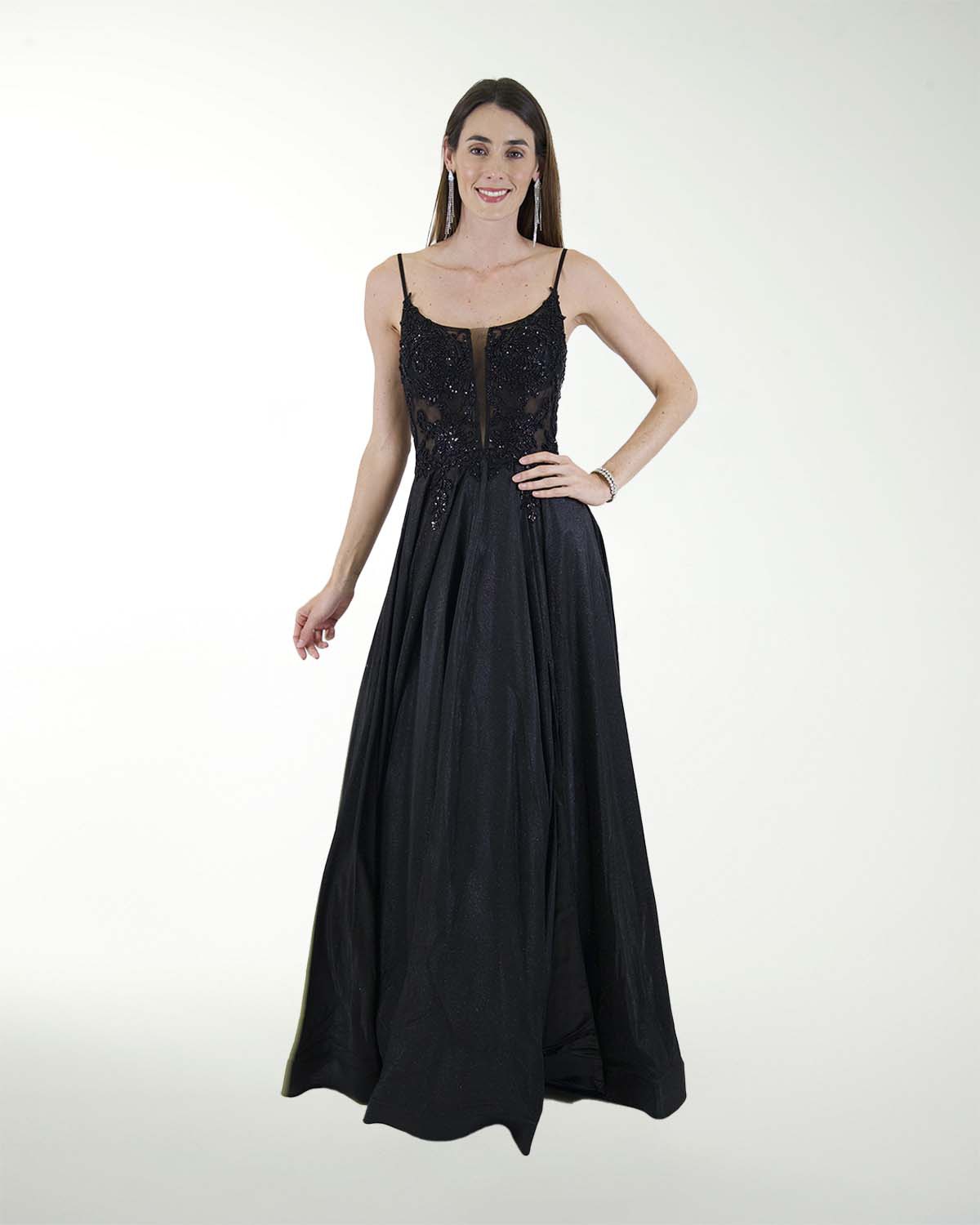 VESTIDO SY GRAN GALA CON BORDADO DE PEDRERIA Y FALDA DE BRIL VESTIDO SY GRAN GALA CON BORDADO DE PEDRERIA Y FALDA DE BRIL