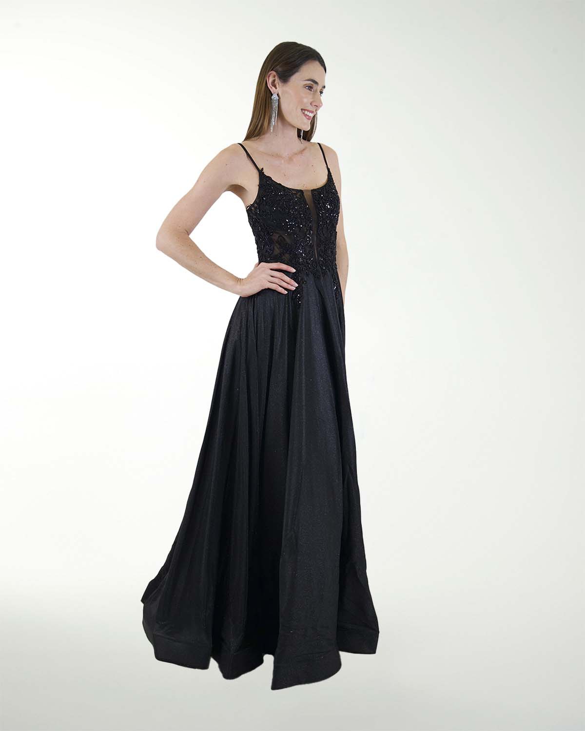 VESTIDO SY GRAN GALA CON BORDADO DE PEDRERIA Y FALDA DE BRIL VESTIDO SY GRAN GALA CON BORDADO DE PEDRERIA Y FALDA DE BRIL