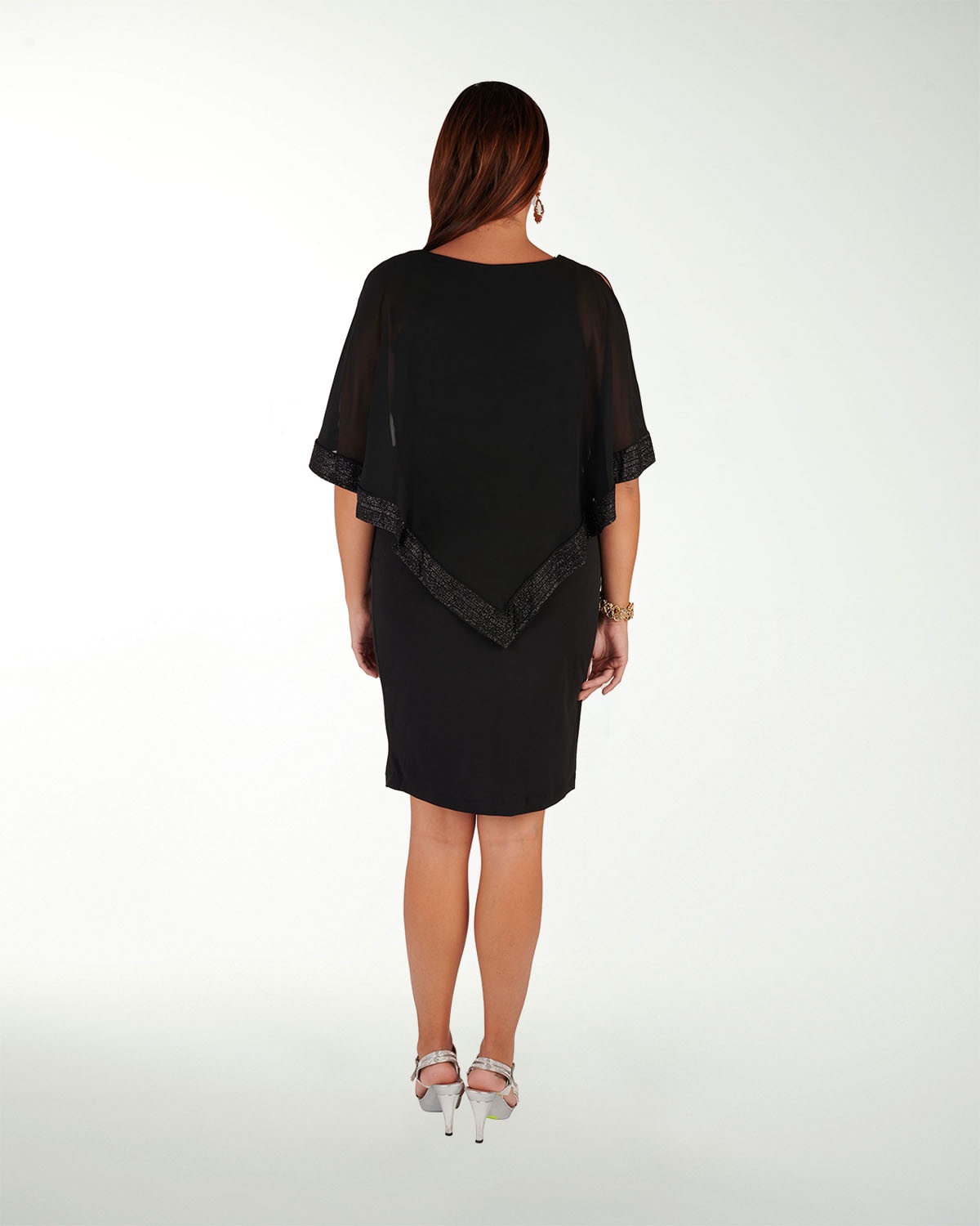 VESTIDO TE LICRA CON BRILLO EN CAPA VESTIDO TE LICRA CON BRILLO EN CAPA