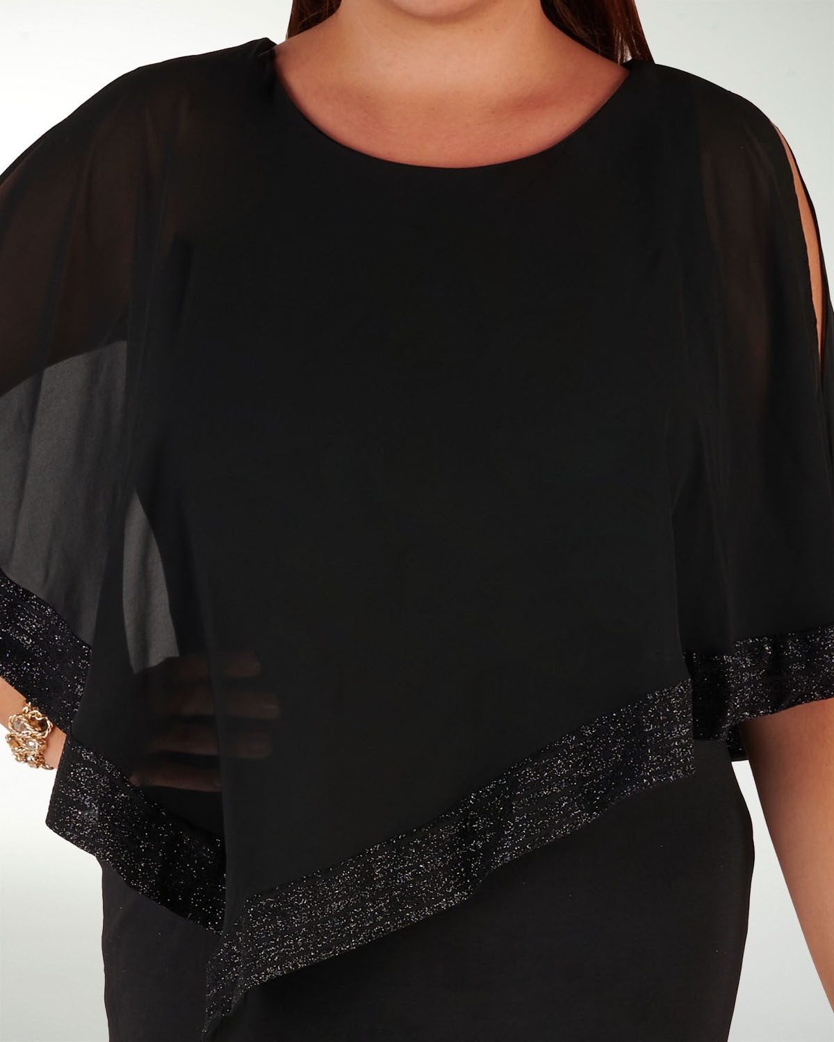 VESTIDO TE LICRA CON BRILLO EN CAPA VESTIDO TE LICRA CON BRILLO EN CAPA