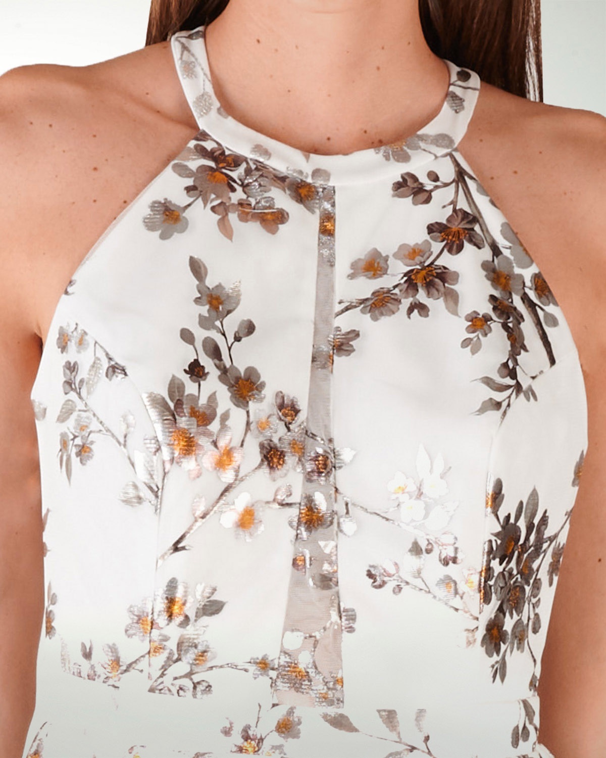 DA VESTIDO CC MALLA ESTAMPADA TIPO HALTER DA VESTIDO CC MALLA ESTAMPADA TIPO HALTER