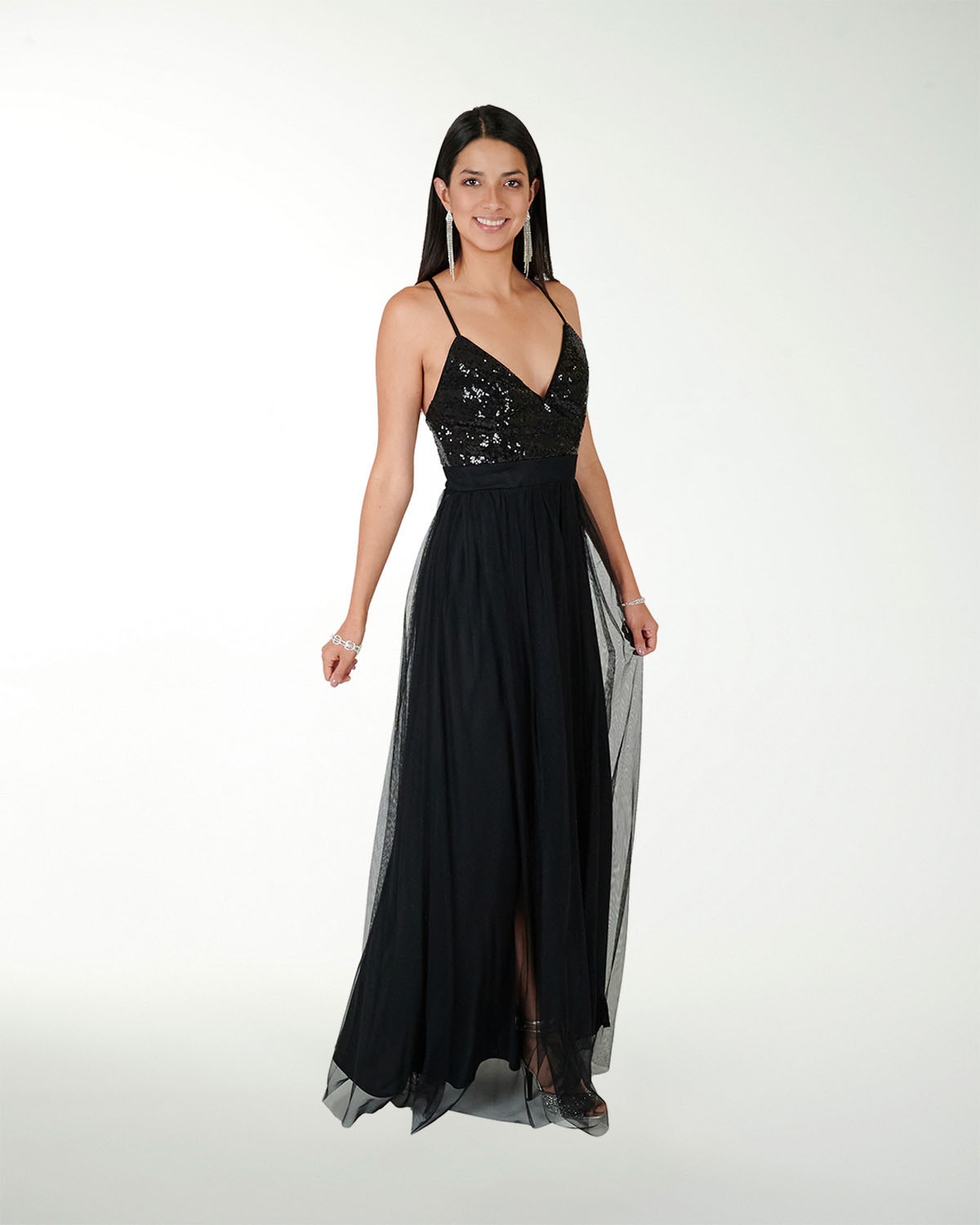 VESTIDO CL IMPERIAL COMBINADO CON LENTEJUELA VESTIDO CL IMPERIAL COMBINADO CON LENTEJUELA