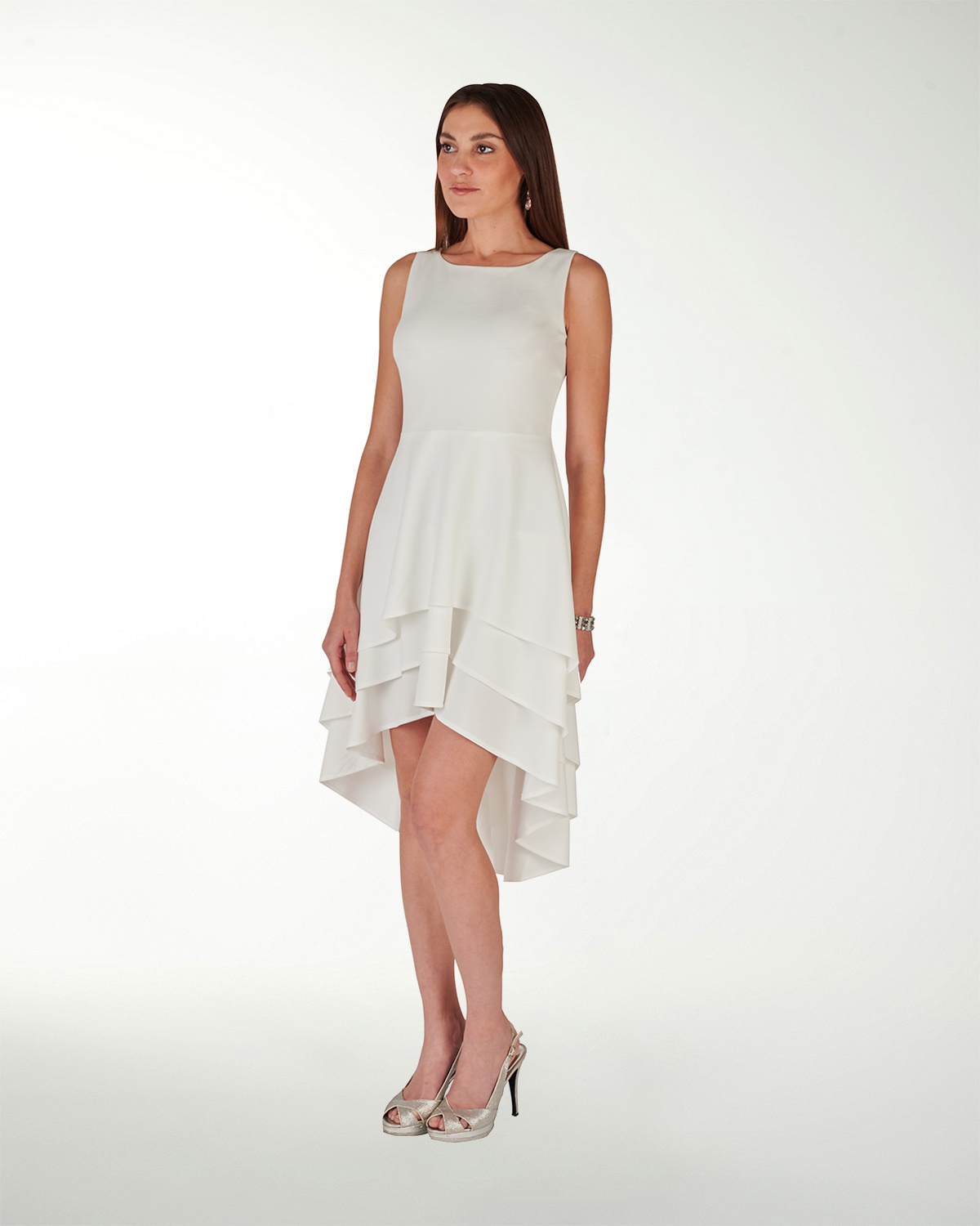 VESTIDO CC BLA CREPE FALDA A DESNIVEL VESTIDO CC BLA CREPE FALDA A DESNIVEL