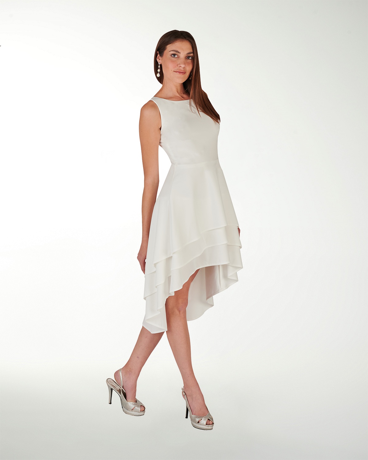 VESTIDO CC BLA CREPE FALDA A DESNIVEL VESTIDO CC BLA CREPE FALDA A DESNIVEL