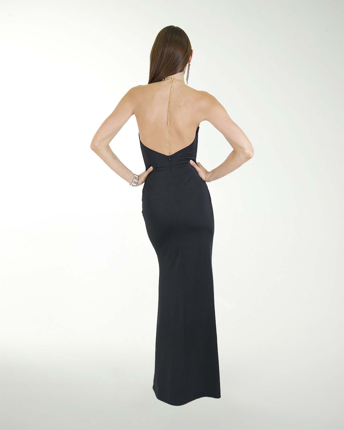 VESTIDO CL COLOMBIANA HALTER CON ABERTURA VESTIDO CL COLOMBIANA HALTER CON ABERTURA