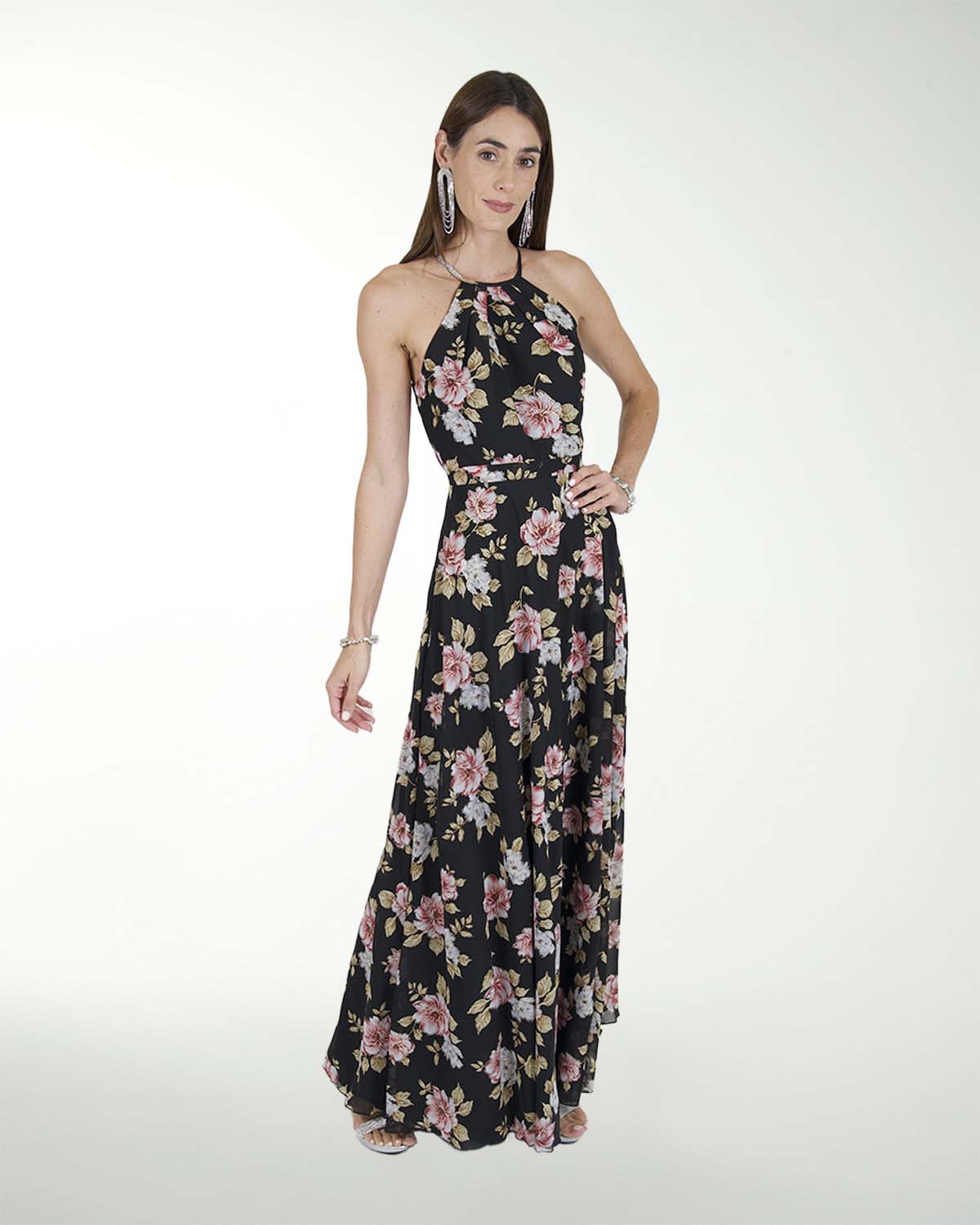 VESTIDO CL CHIFON ESTAMPADO TIPO HALTER VESTIDO CL CHIFON ESTAMPADO TIPO HALTER