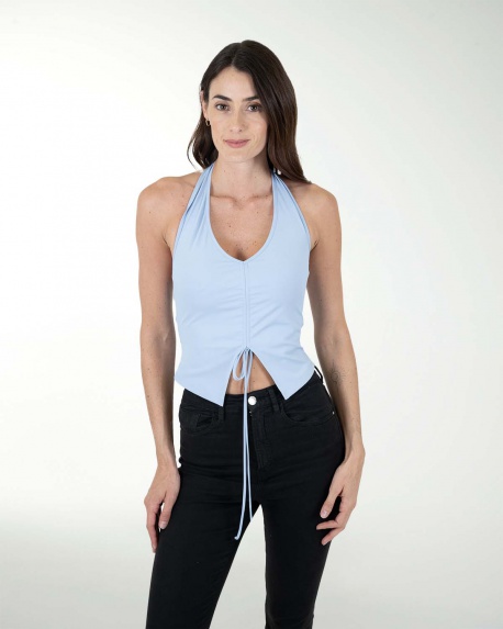 TOP ANT HALTER CON PLIEGUES