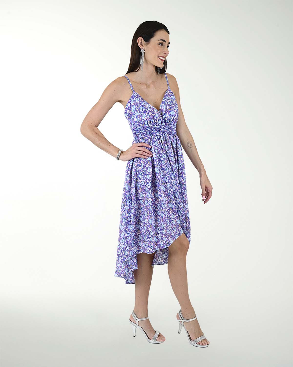 VESTIDO CA CON ENRRESORTADO EN LA CINTURA