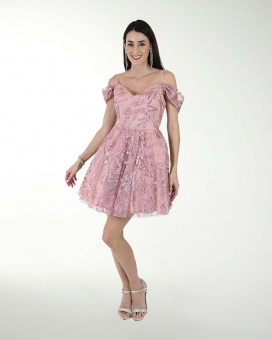 VESTIDO CC FANTASIA DE HOMBRO DESCUBIERTO