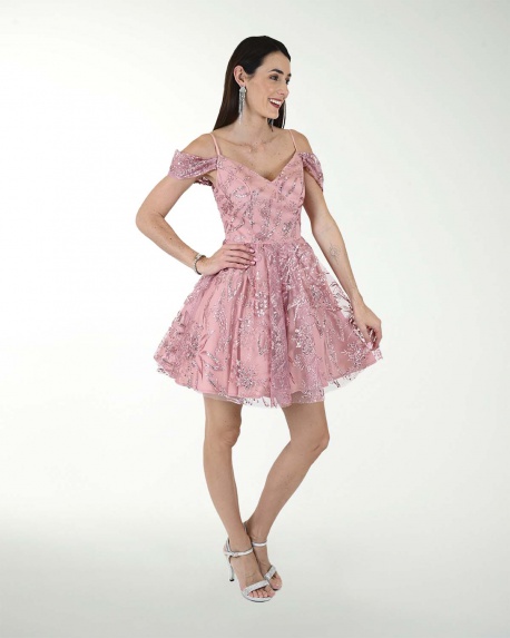 VESTIDO CC FANTASIA DE HOMBRO DESCUBIERTO