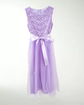 VESTIDO NI 12 14 16 BORDADO LENTEJUELA RECTO