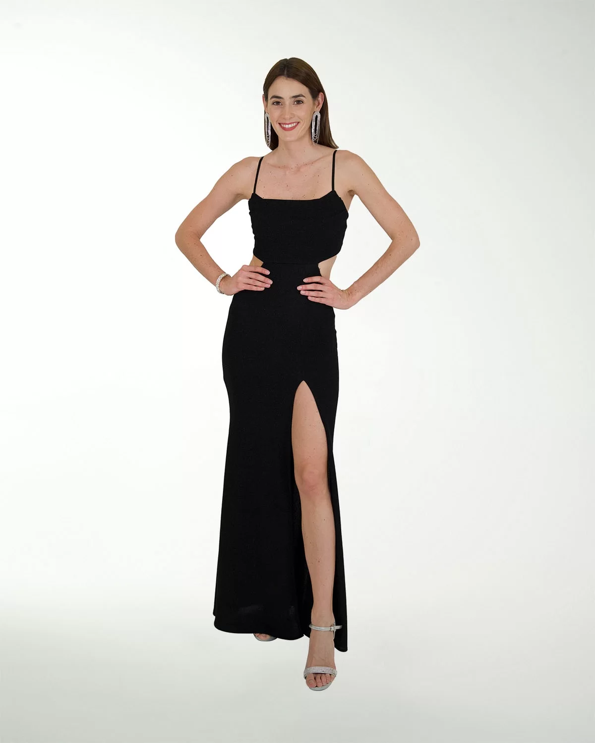VESTIDO CL HOLYWOOD ENTALLADO CON ABERTURA VESTIDO CL HOLYWOOD ENTALLADO CON ABERTURA