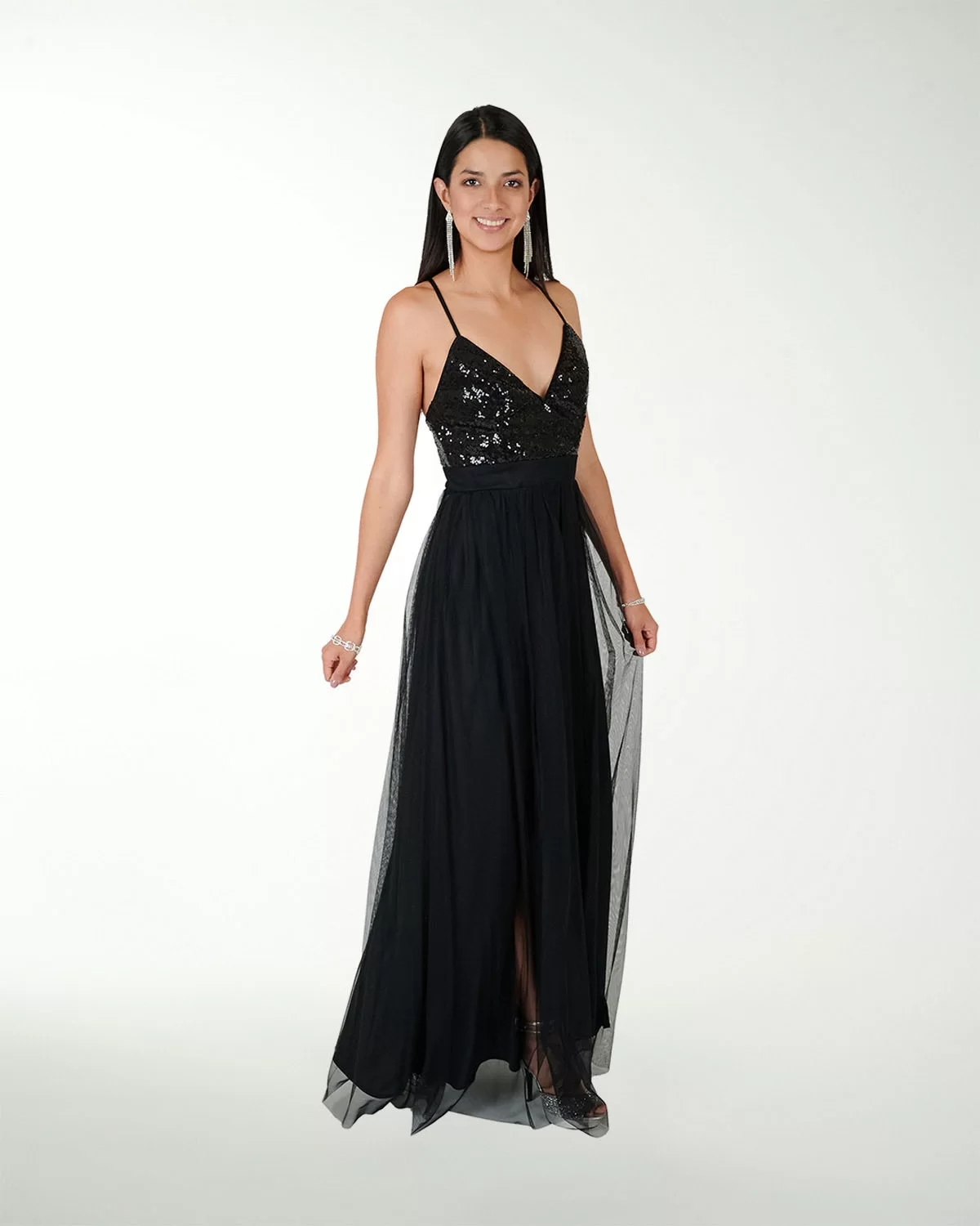 VESTIDO CL IMPERIAL COMBINADO CON LENTEJUELA VESTIDO CL IMPERIAL COMBINADO CON LENTEJUELA