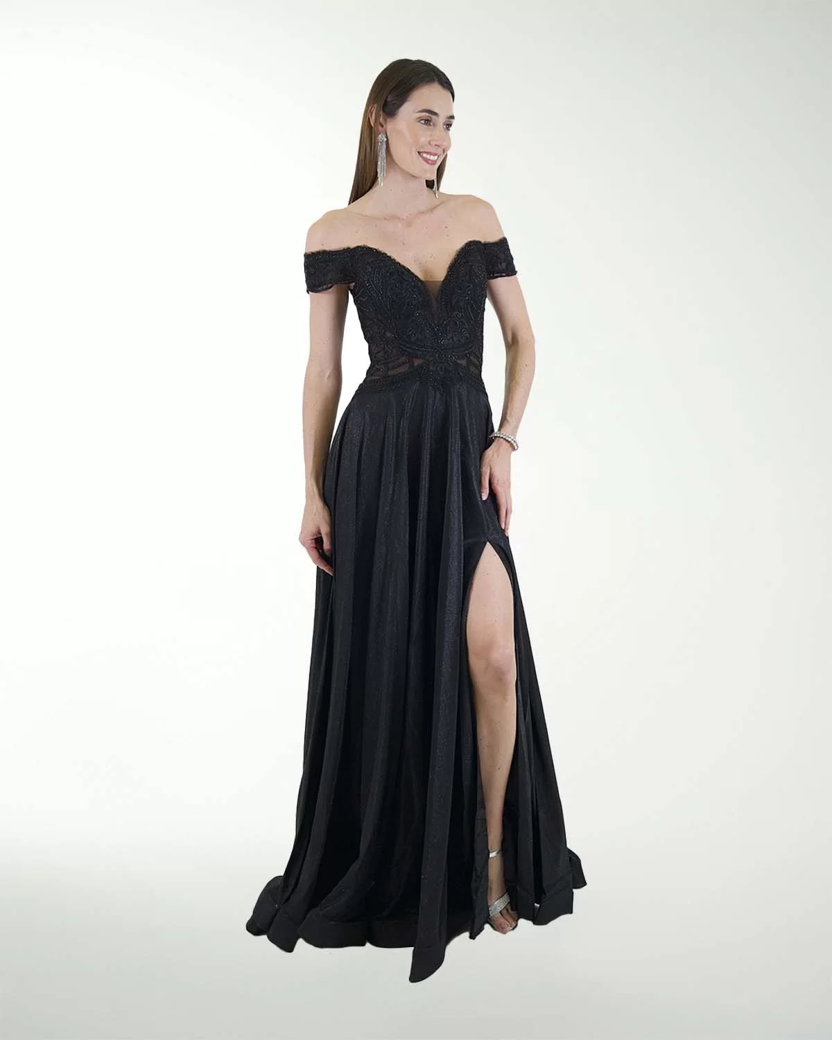 VESTIDO SY GRAN GALA ESTILO PRINCESA CON DESTELLOS DE BRILLO VESTIDO SY GRAN GALA ESTILO PRINCESA CON DESTELLOS DE BRILLO