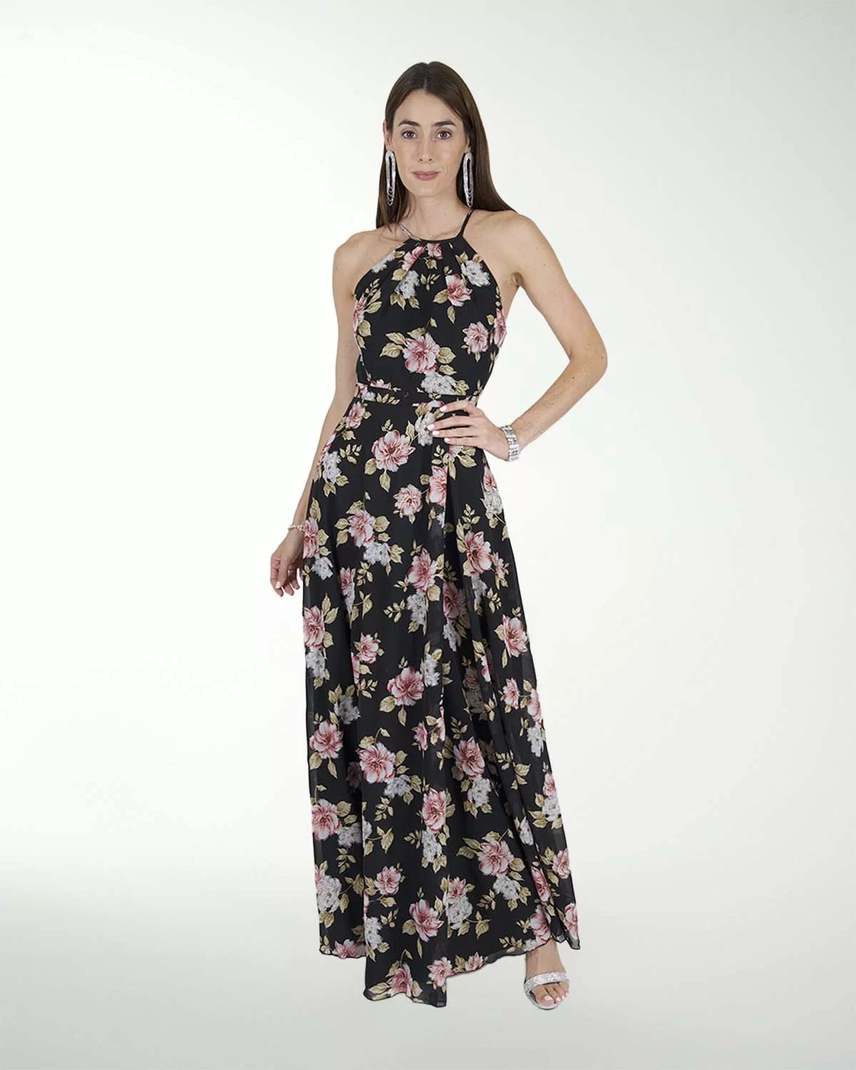 VESTIDO CL CHIFON ESTAMPADO TIPO HALTER VESTIDO CL CHIFON ESTAMPADO TIPO HALTER