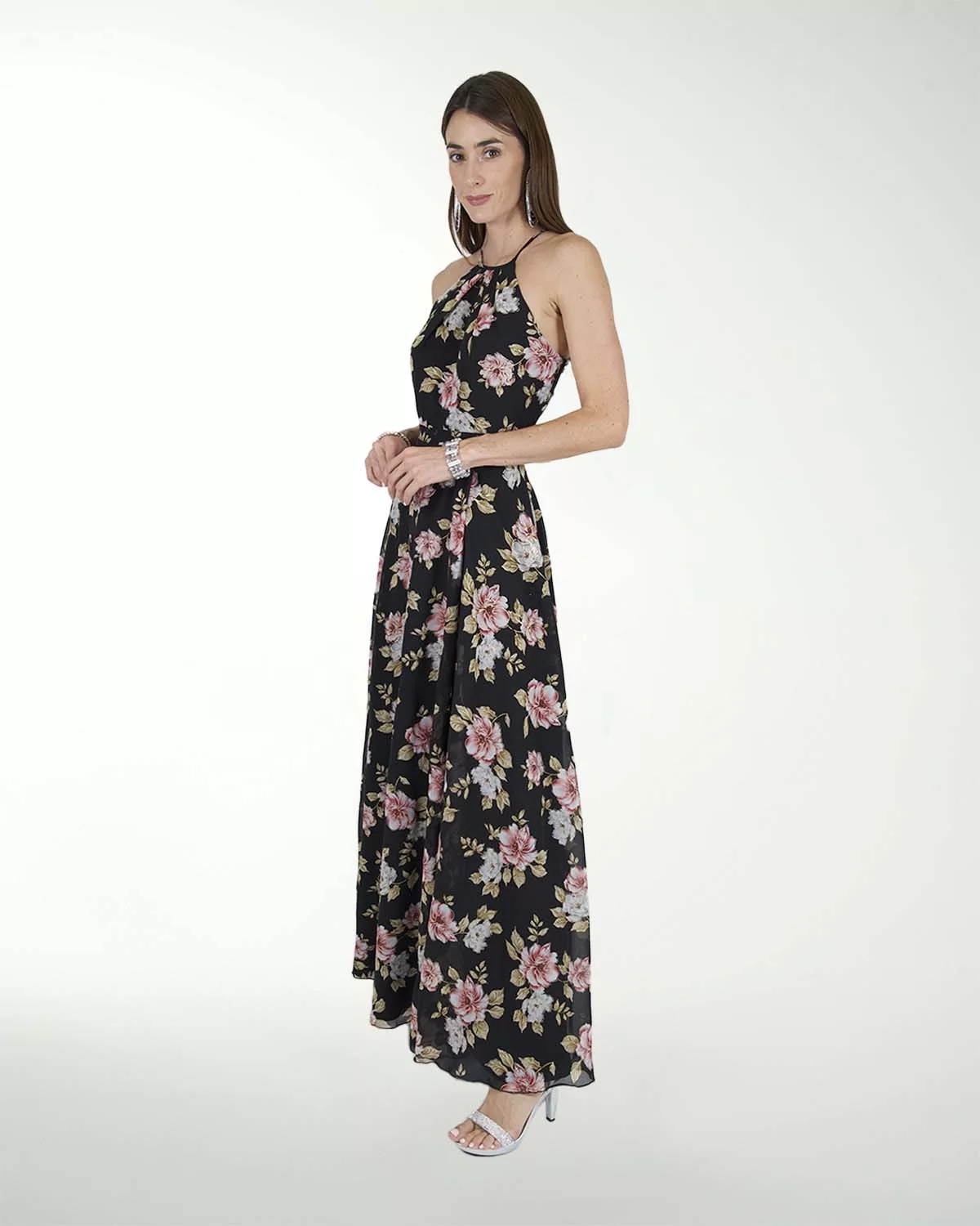 VESTIDO CL CHIFON ESTAMPADO TIPO HALTER VESTIDO CL CHIFON ESTAMPADO TIPO HALTER