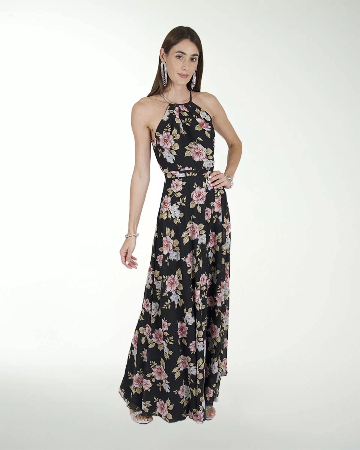 VESTIDO CL CHIFON ESTAMPADO TIPO HALTER VESTIDO CL CHIFON ESTAMPADO TIPO HALTER