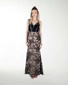 VESTIDO CL COMBINADO CON LENTEJUELA