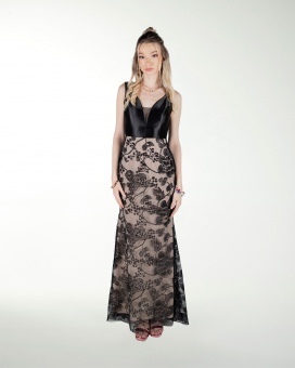 VESTIDO CL COMBINADO CON LENTEJUELA