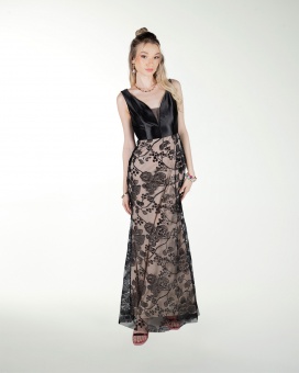 VESTIDO CL COMBINADO CON LENTEJUELA